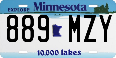 MN license plate 889MZY