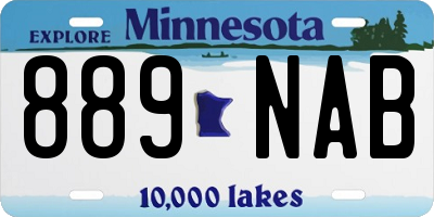 MN license plate 889NAB
