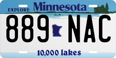 MN license plate 889NAC