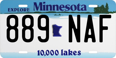 MN license plate 889NAF