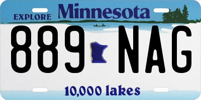 MN license plate 889NAG
