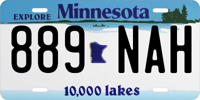 MN license plate 889NAH