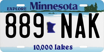MN license plate 889NAK