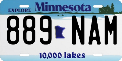 MN license plate 889NAM