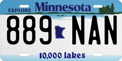 MN license plate 889NAN