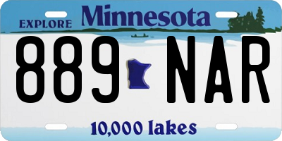MN license plate 889NAR
