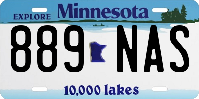 MN license plate 889NAS