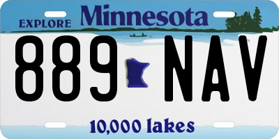 MN license plate 889NAV