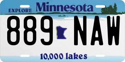 MN license plate 889NAW