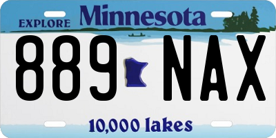 MN license plate 889NAX