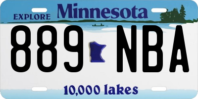 MN license plate 889NBA