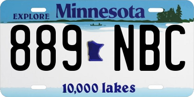 MN license plate 889NBC
