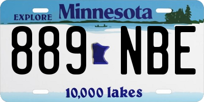 MN license plate 889NBE