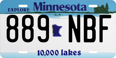 MN license plate 889NBF
