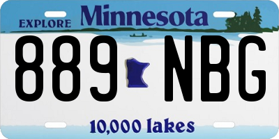MN license plate 889NBG
