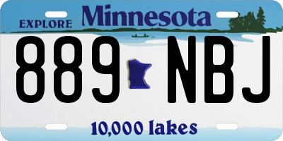 MN license plate 889NBJ