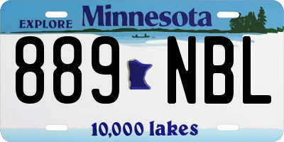 MN license plate 889NBL