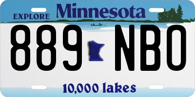 MN license plate 889NBO