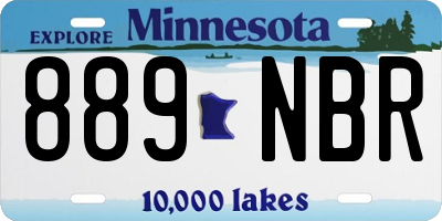 MN license plate 889NBR