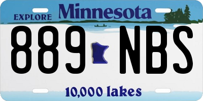 MN license plate 889NBS