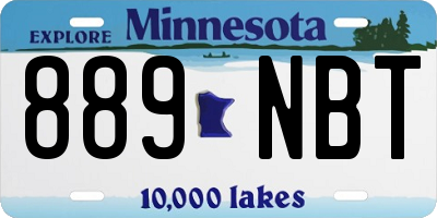 MN license plate 889NBT