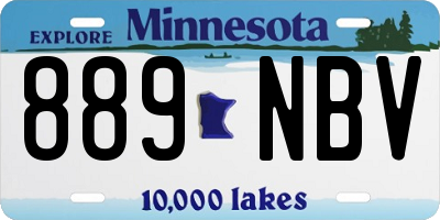 MN license plate 889NBV