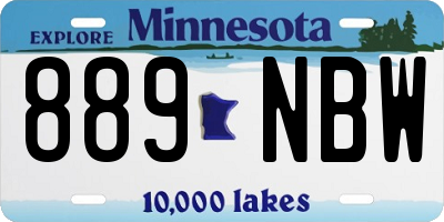 MN license plate 889NBW
