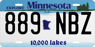 MN license plate 889NBZ