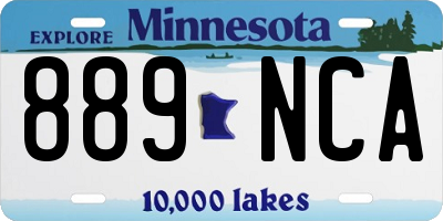 MN license plate 889NCA