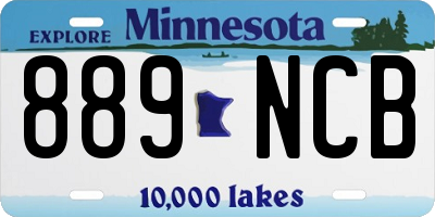 MN license plate 889NCB