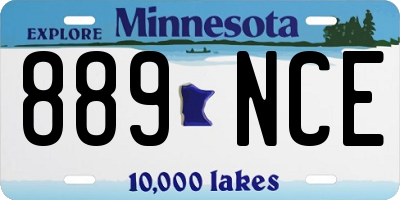 MN license plate 889NCE