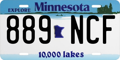 MN license plate 889NCF