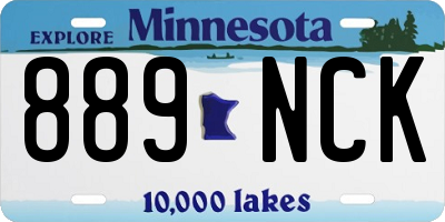 MN license plate 889NCK