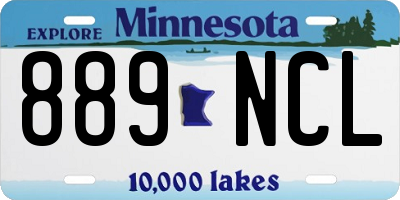 MN license plate 889NCL