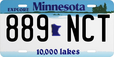 MN license plate 889NCT