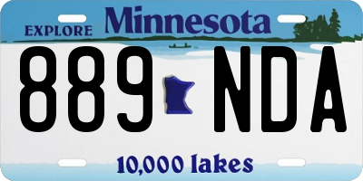 MN license plate 889NDA