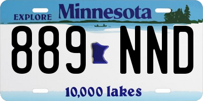 MN license plate 889NND