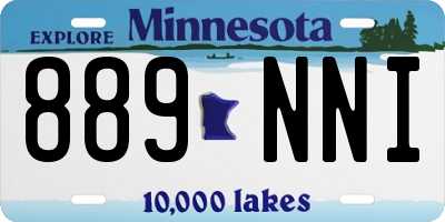MN license plate 889NNI