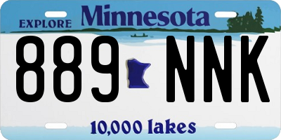 MN license plate 889NNK