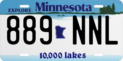 MN license plate 889NNL