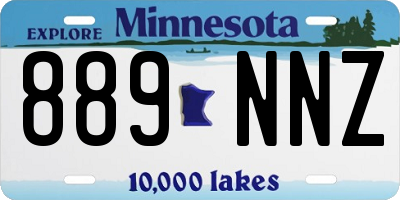 MN license plate 889NNZ