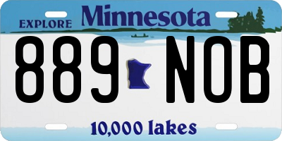 MN license plate 889NOB