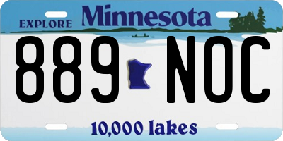 MN license plate 889NOC