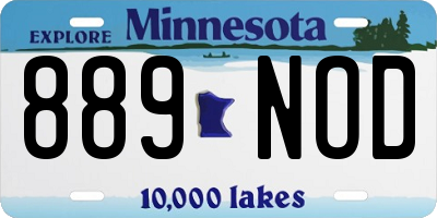 MN license plate 889NOD