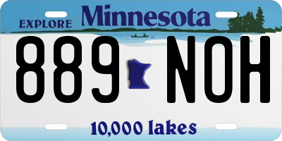 MN license plate 889NOH