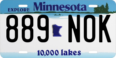 MN license plate 889NOK