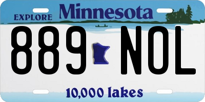 MN license plate 889NOL