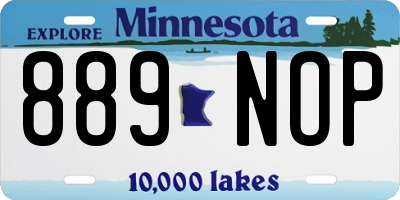 MN license plate 889NOP