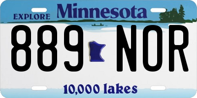 MN license plate 889NOR
