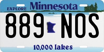 MN license plate 889NOS
